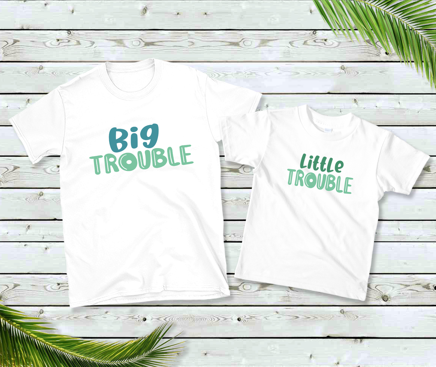 Daddy & Me Big Trouble/Little Trouble T-Shirt Set