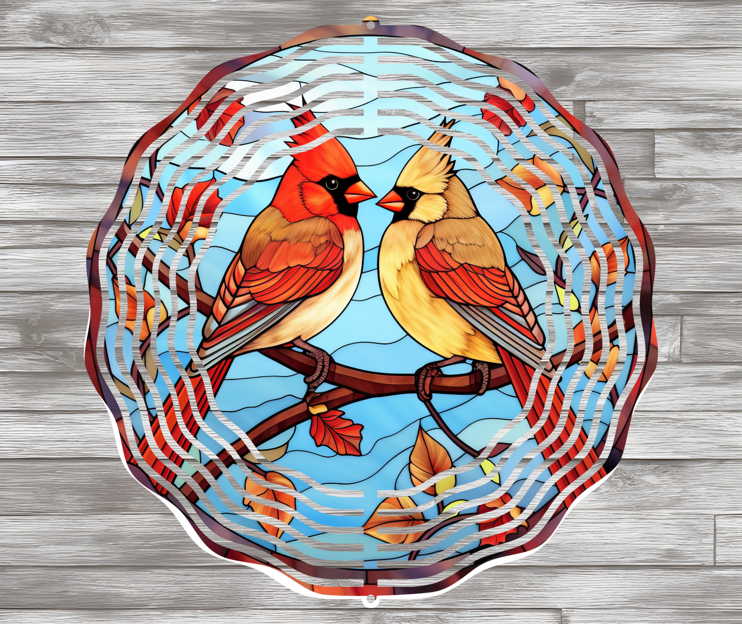 Stain Glass Cardinal Wind Spinners