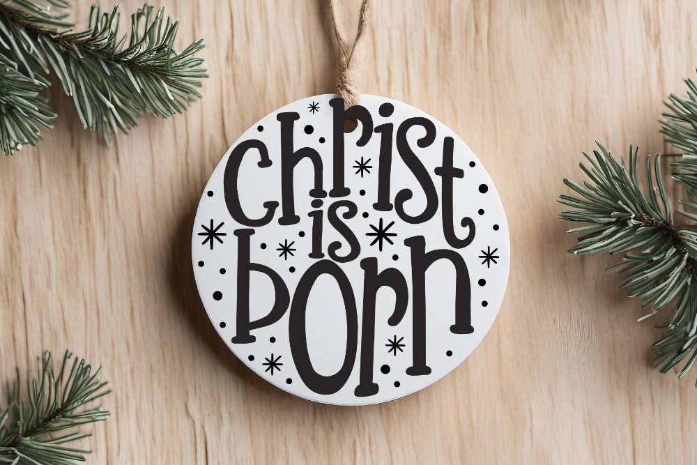 Traditional Christmas Sayings- Black & White Ornaments