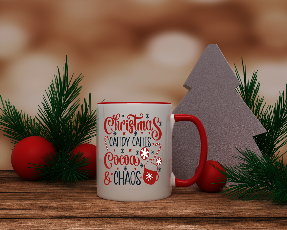 Christmas, Candy Canes, Cocoa & Chaos Mug