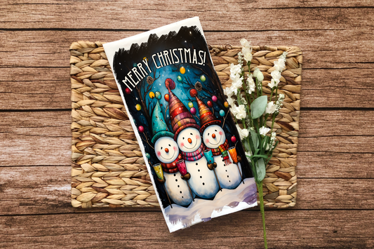 Merry Christmas Snowmen Kitchen Towel