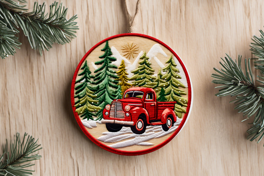 Christmas Red Vintage Truck