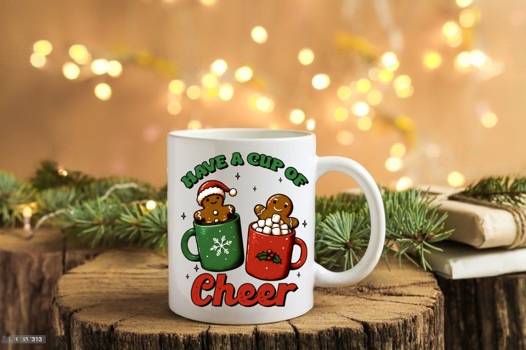 Have A Cup Of Cheer Hot Cocoa and Gingerbread Men Mug