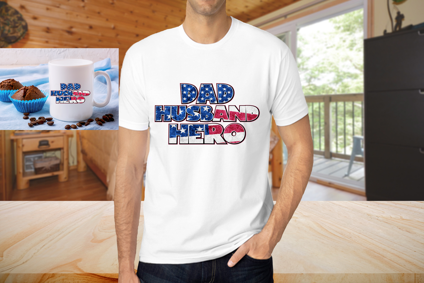 Dad Husband Hero T-Shirt & Mug Set