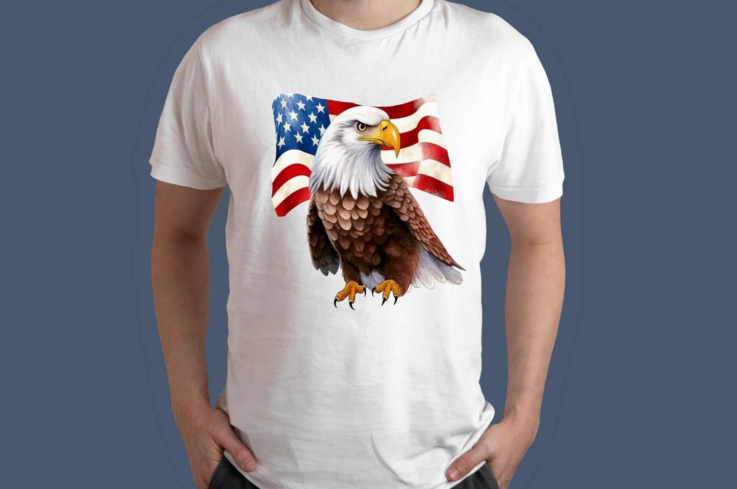 4th of July- Patriotic Eagle With American Flag T-Shirt