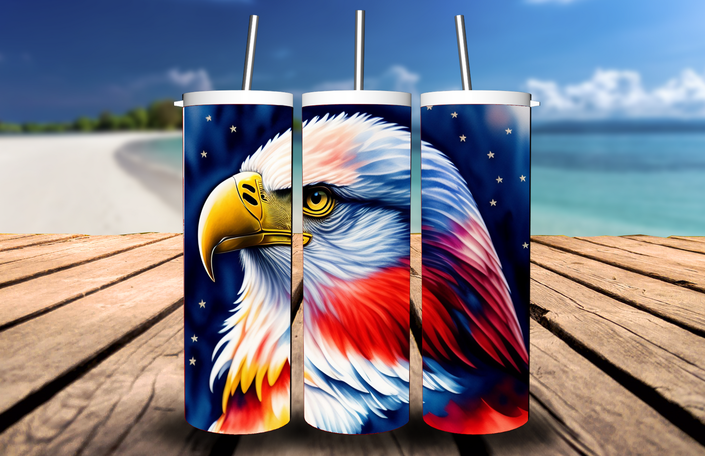4th of July- Patriotic Eagle Tumbler