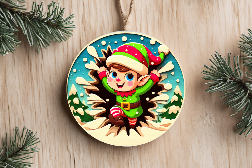 3D Elf Ornaments