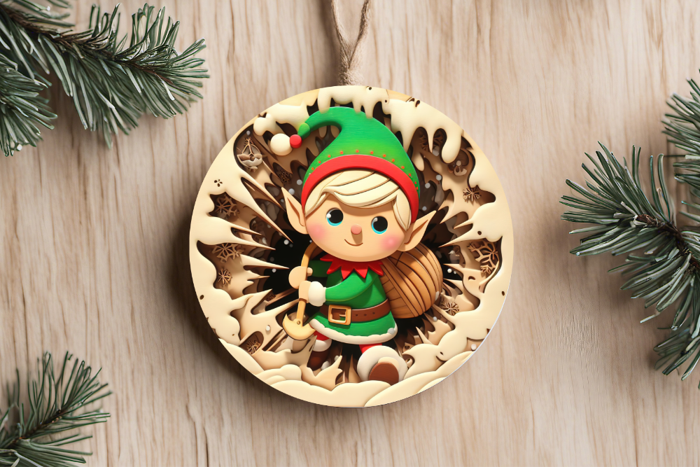 3D Elf Ornaments