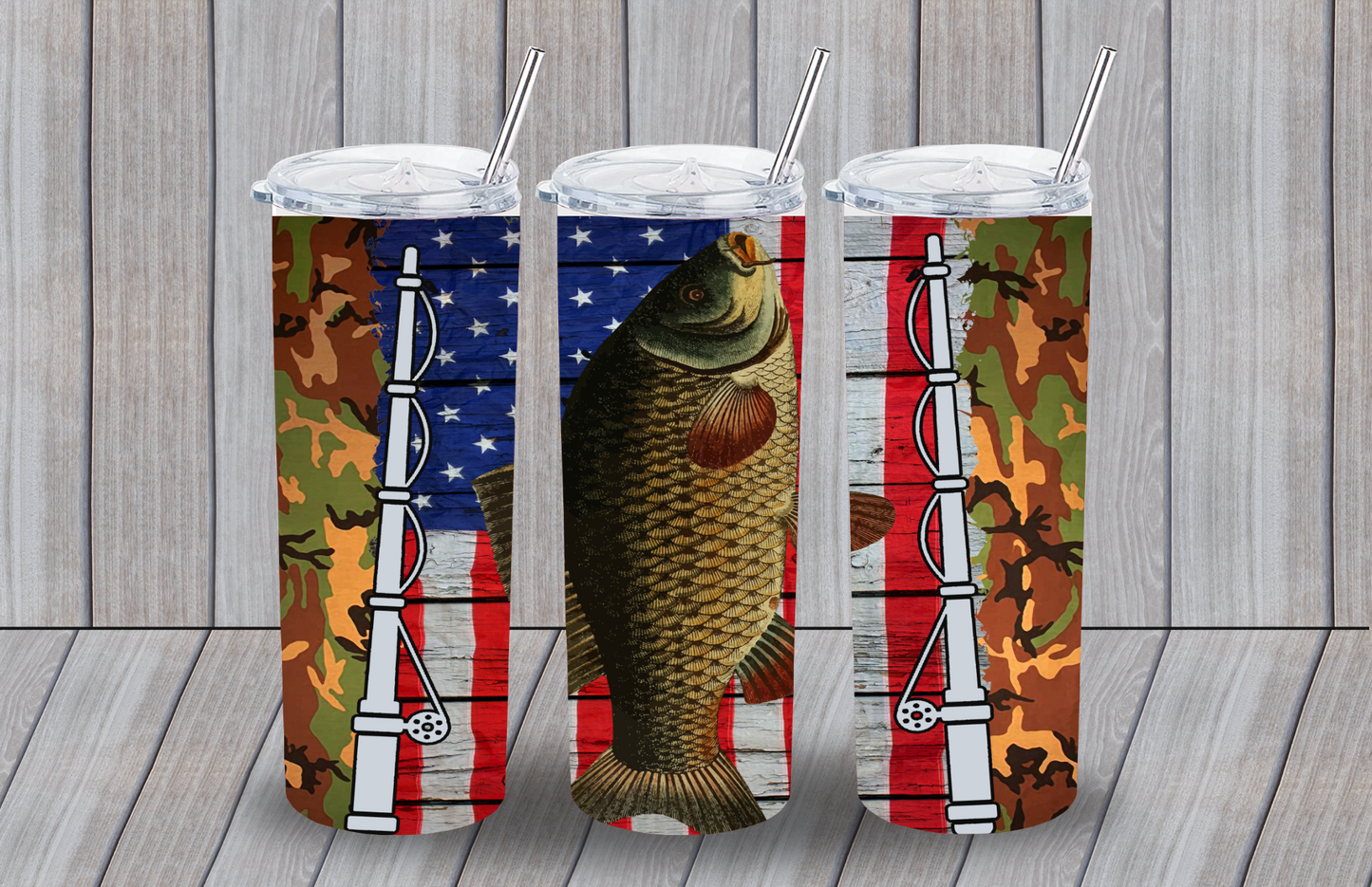 American Flag Fishing Tumbler