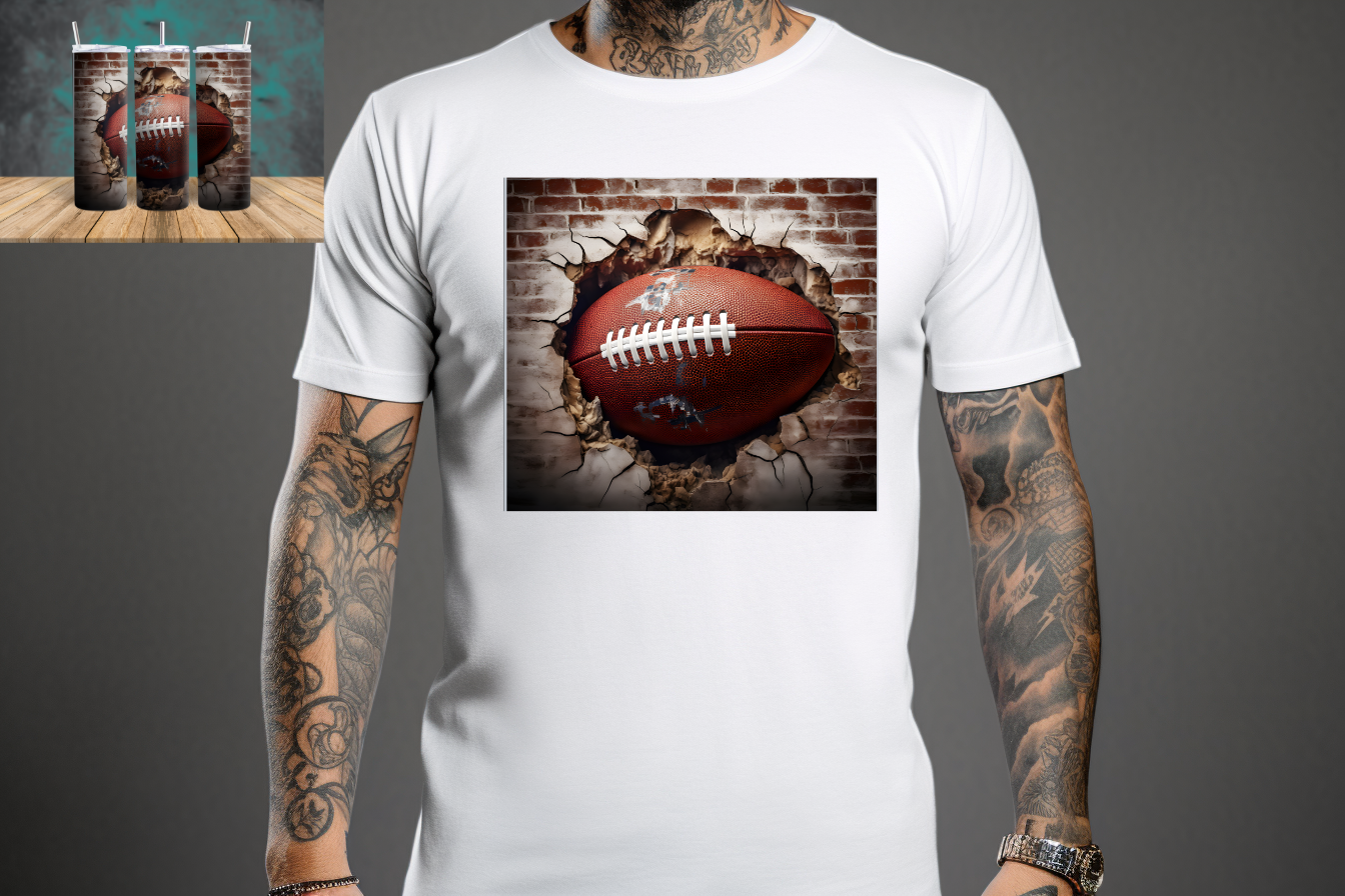 Football (Brick Wall) T-Shirt and Tumbler Set