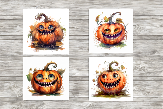 Halloween Funny Pumpkin Coasters