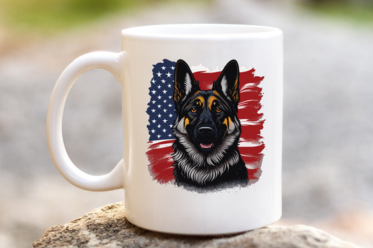 4th of July- Patriotic German Shepard Dog Mug