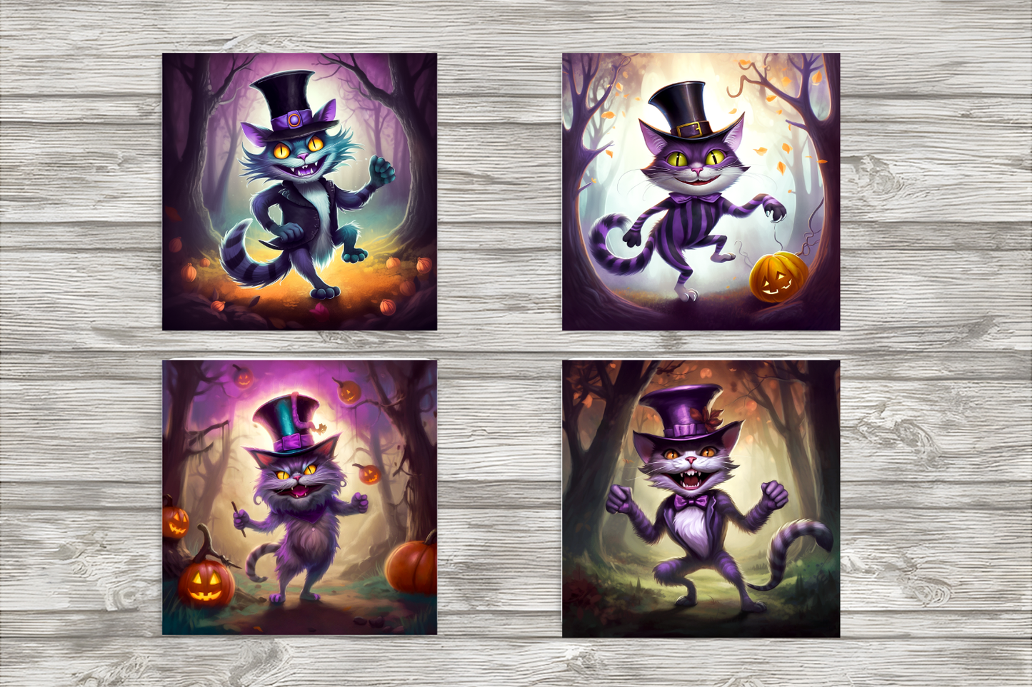 Halloween Cats In A Hat Coasters