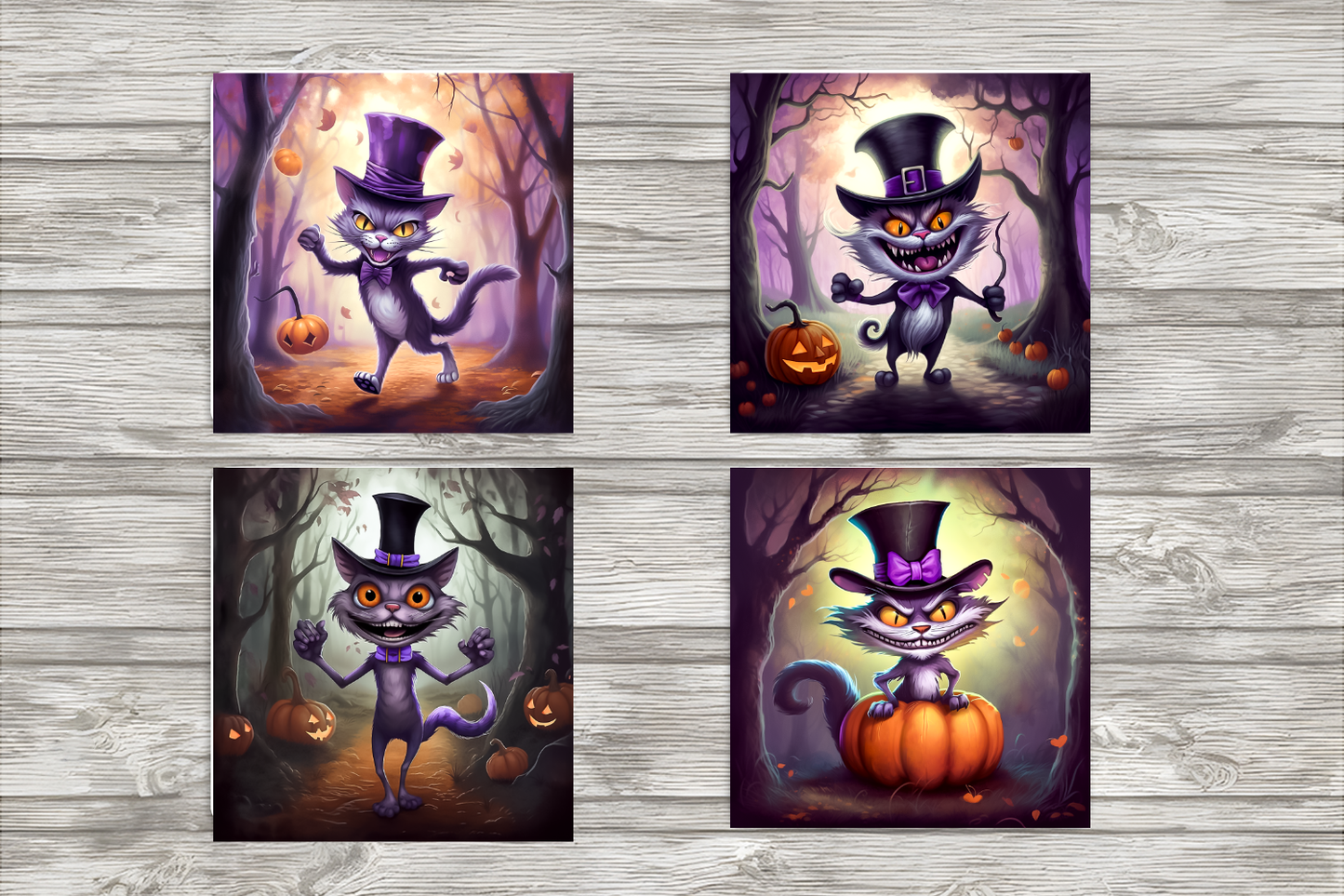 Halloween Cats In A Hat Coasters
