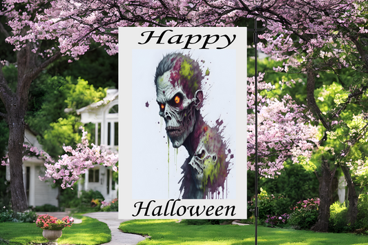 Halloween Zombie Garden Flag