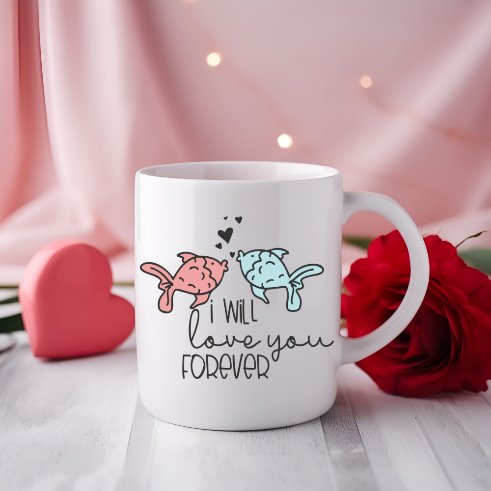 I Will Love You Forever Kissy Fish Mug