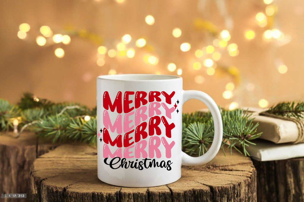 Retro Merry Christmas Mug