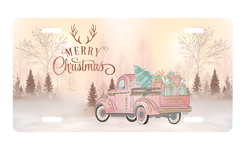 Merry Christmas Vintage Country Truck License Plate