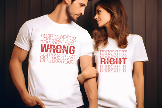 Mr. Never Wrong/Mrs. Always Right Couples Shirt