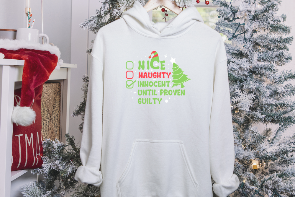 Nice, Naughty, Innocent Until Proven Guilty Hoodie