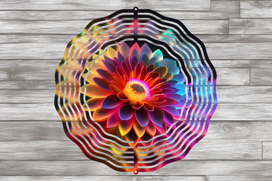 Neon Light Floral Wind Spinner