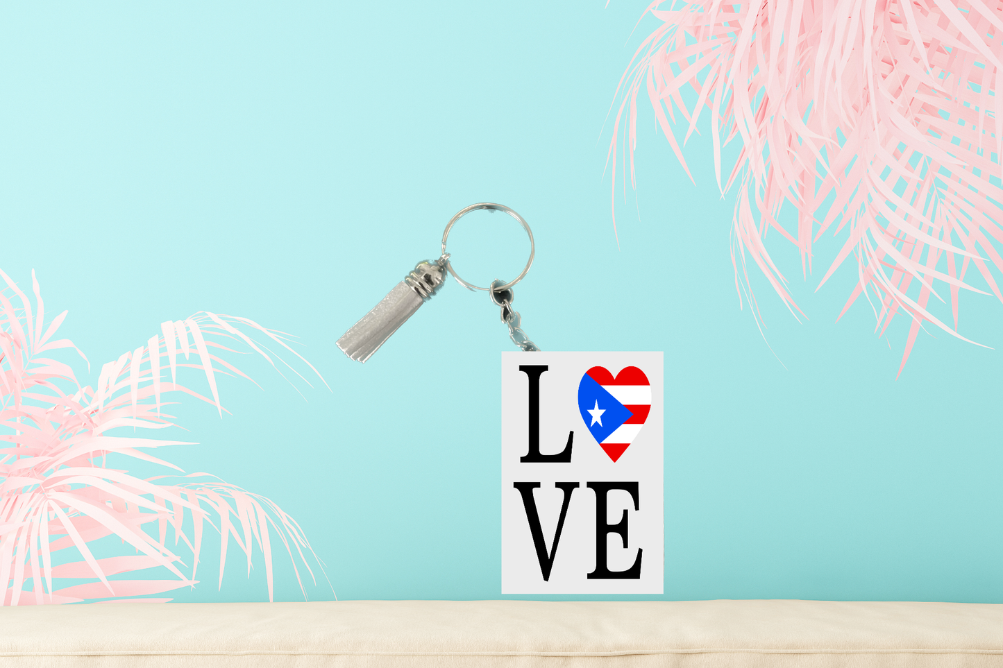 Puerto Rico LOVE Keychain
