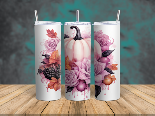 Pink Fall Pumpkin Tumbler