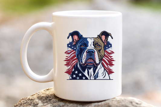 4th of July- Patriotic American Pitbull Mug