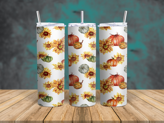 Fall Pumpkin & Sunflowers Tumbler