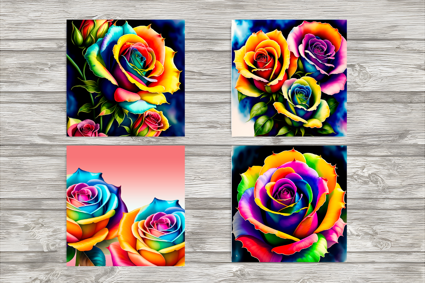 Colorful Rose Coasters
