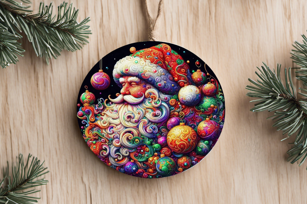 3D Santa Ornaments