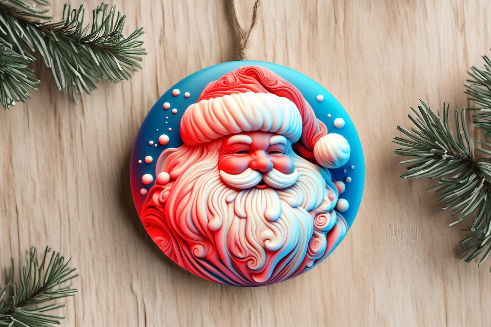 3D Santa Ornaments