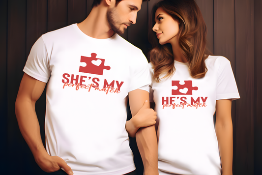 She/He is My Perfect Match Couples  Shirt