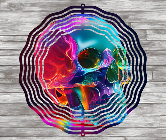 Neon Skull Wind Spinner