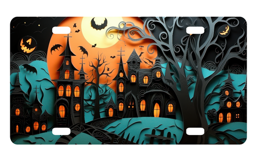 Spooky Halloween License Plate