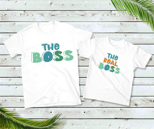 Daddy & Me- The Boss/The Real Boss T-Shirt Set