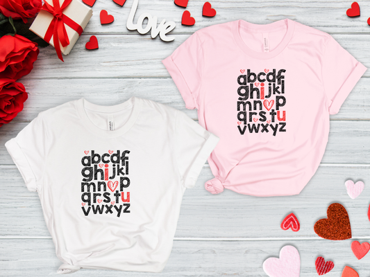 Alphabet I Love U Shirt