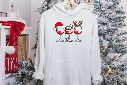 Christmas Wine Glasses Hoodie