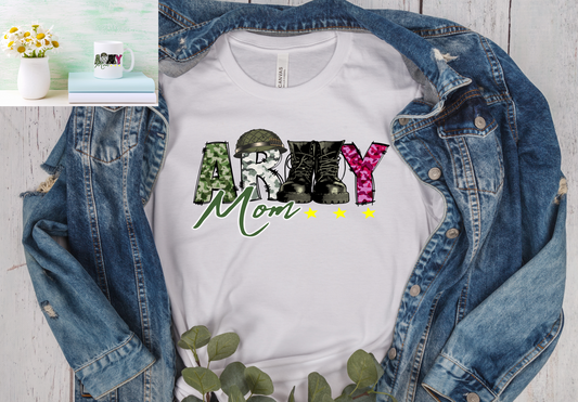 Army Mom T-Shirt and Coffee Mug Set