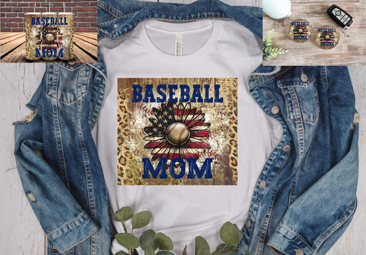 American Daisy Baseball Mom Tshirt, Tumbler and Car Coaster set