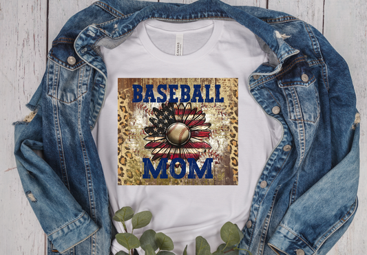 American Daisy Baseball Mom T-shirt