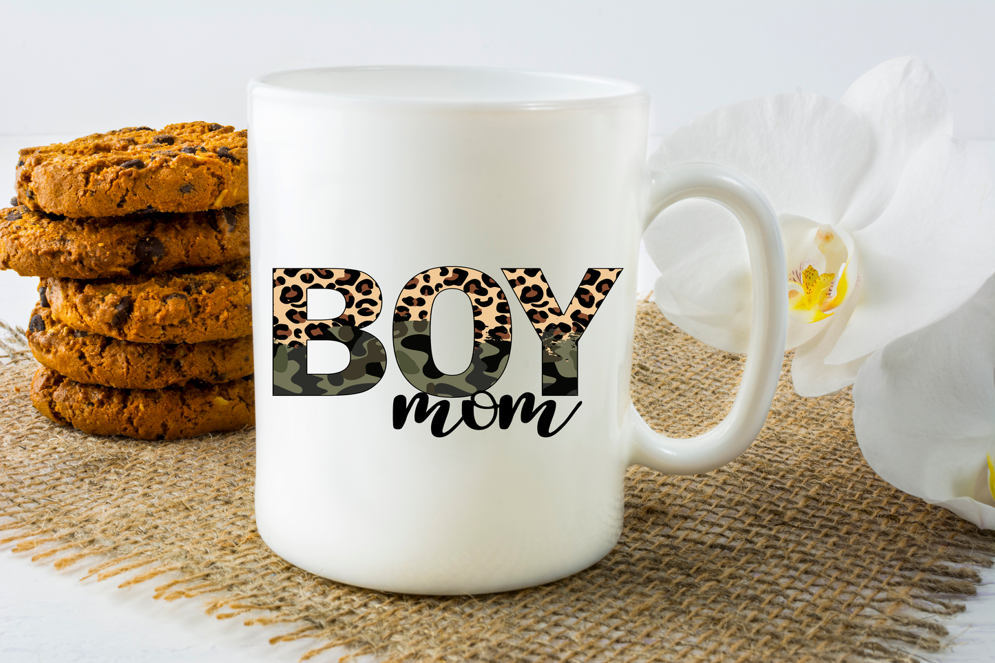 Cheeta/Camo Boy Mom Mug