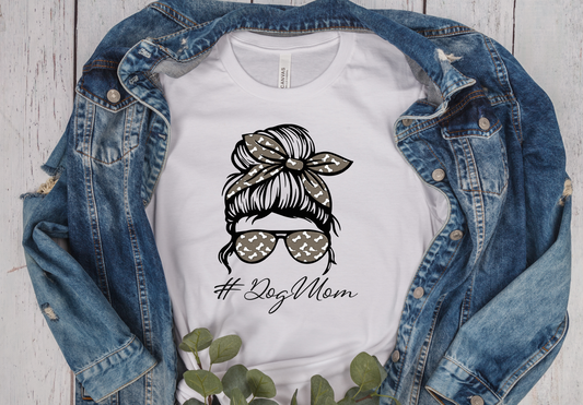 Dog Mom Messy Bun T-Shirt