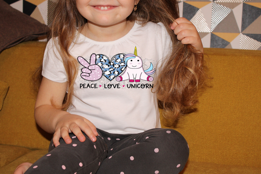 Peace Love Unicorns Girls T-Shirt/Onesie