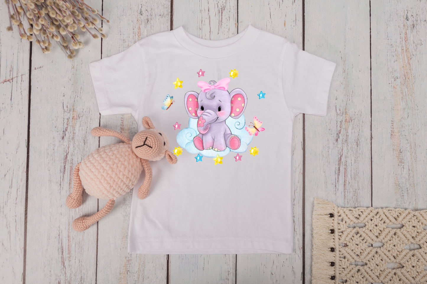 Cute Elephant Girls Toddler T-shirt/Onesie